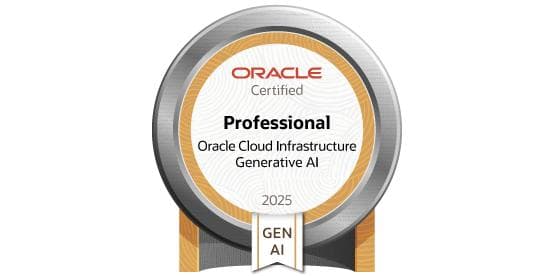 Oracle Certified Generative AI Professional 2025 badge