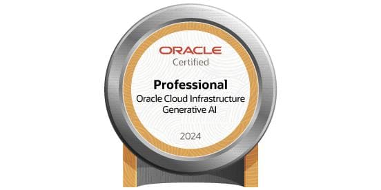 Oracle Certified Generative AI Professional 2024 badge